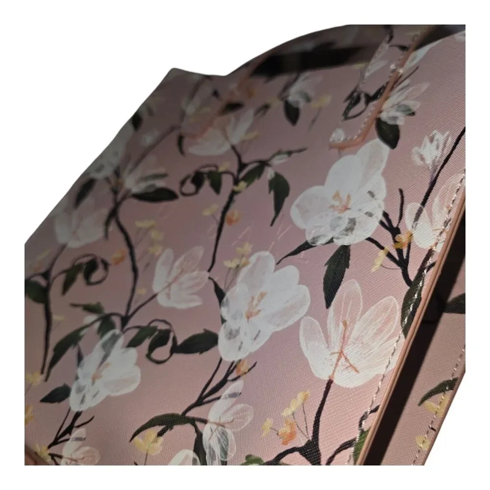 Ted Baker The Icon Women's Pink Floral Logo Tote Bag Double Handles Open Top